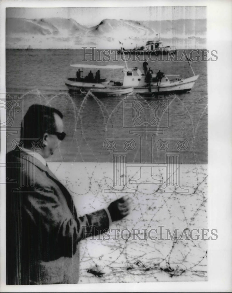 Load image into Gallery viewer, 1968 Press Photo Suez Canal In Egypt, Mashour Ahmed Mashour, chairman of Canal
