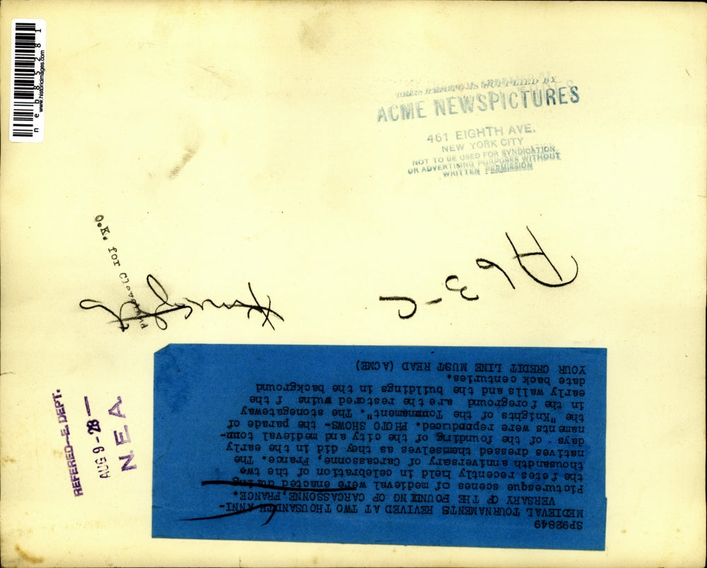 1928 Press Photo The Parade Of The Knights Of The Tournament The Stonegateway