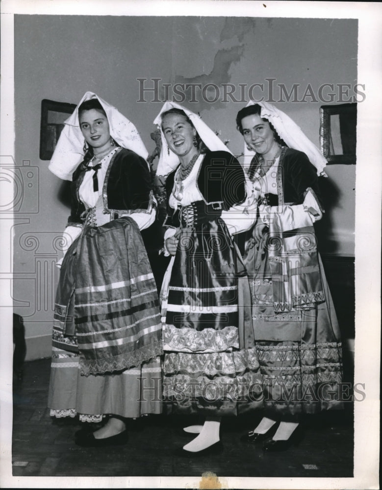 1955 Press Photo Naples, Italy D Imperiali, MS Silia &amp; C del Balzo- Historic Images