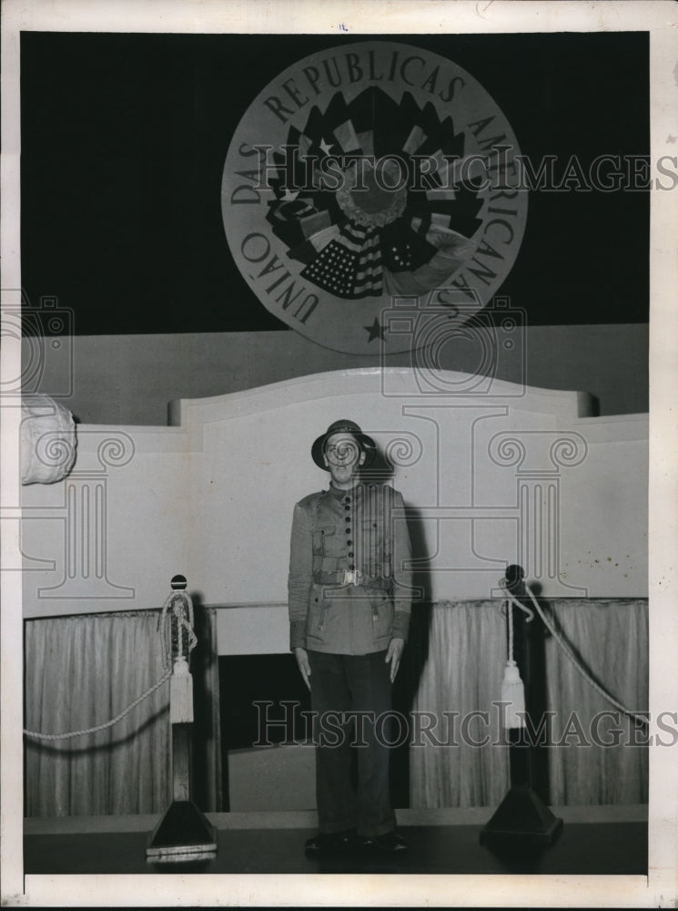 1947 Press Photo Color guard at the entrance of the Conference hall in Brazil- Historic Images