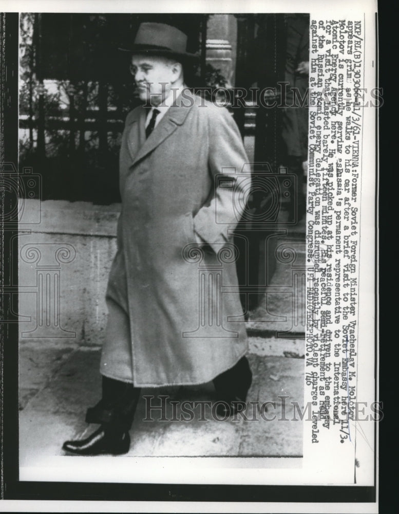 1961 Press Photo Former Soviet Minister Vyacheslav Molotoy in Vienna- Historic Images