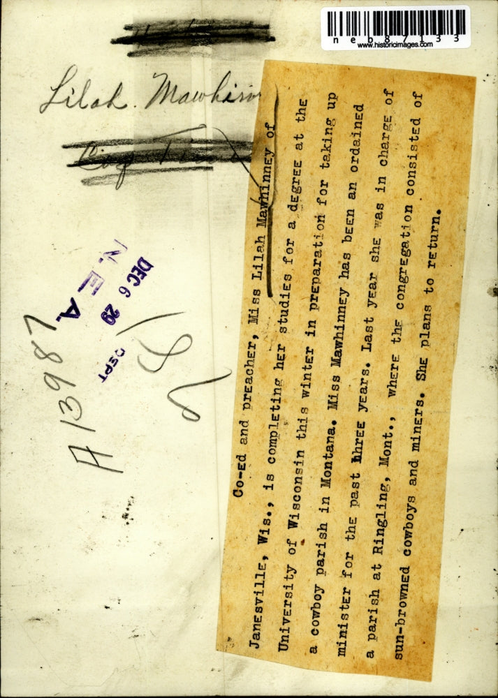 1929 Press Photo Lilah Mawhinney, Janesville, Wis coed & preacher at Univ of Wis