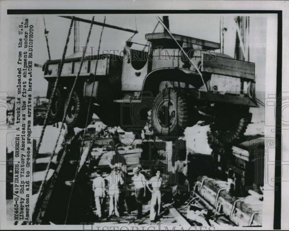 1947 Press Photo Relief being shipped to Greece - neb87584- Historic Images