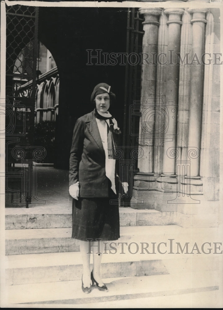 1929 Press Photo Mrs Lowell Palmer Weicker Guest at Fiske-Seymour Wedding