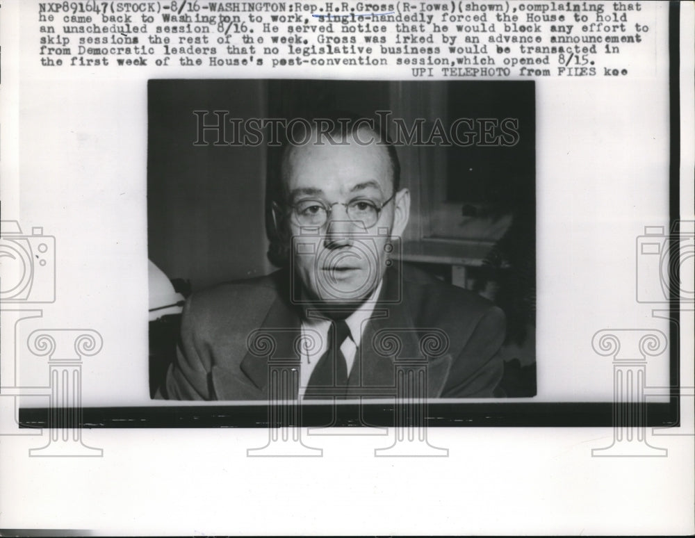 1960 Press Photo Wash.D.C&gt; Rep. H.R. Gross of Iowa- Historic Images