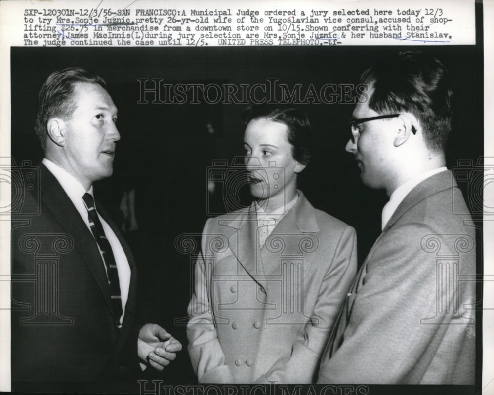 1956 Press Photo Judge Orders Sonje Juznic To Be Tried For Shoplifting- Historic Images