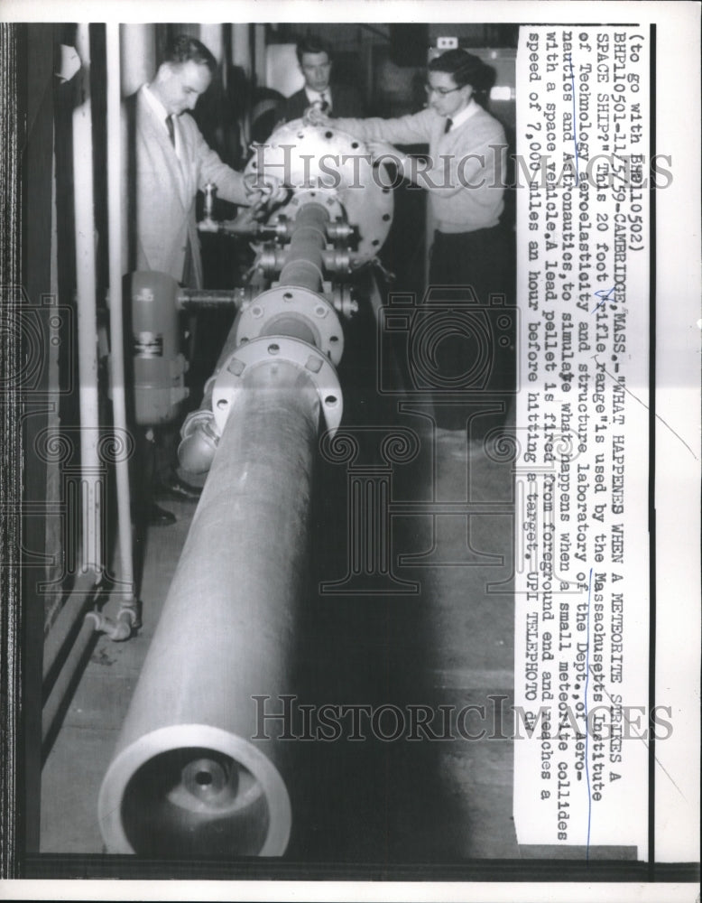 1959 Press Photo 20-foot "rifle range" at Massachusetts Institute of Technology- Historic Images