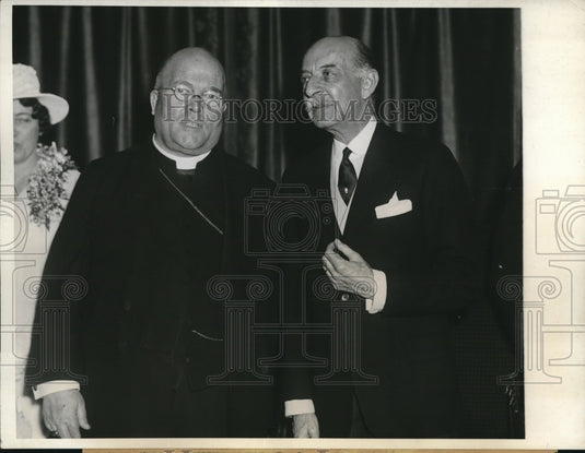 1933 Press Photo Cardinal Dougherty of Philadelphia & Paul May Belgian Ambassado- Historic Images