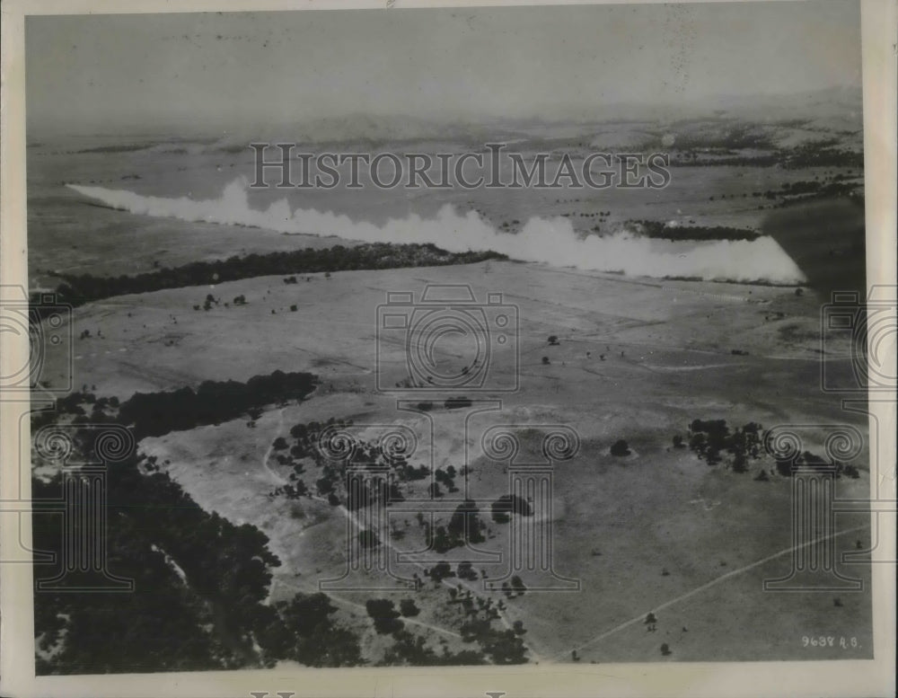 1940 Press Photo Aerial View Of Smoke Screen