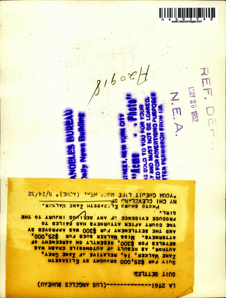 1932 Press Photo Elizabeth Zane Walker, relative of author Zane Grey - neb93548