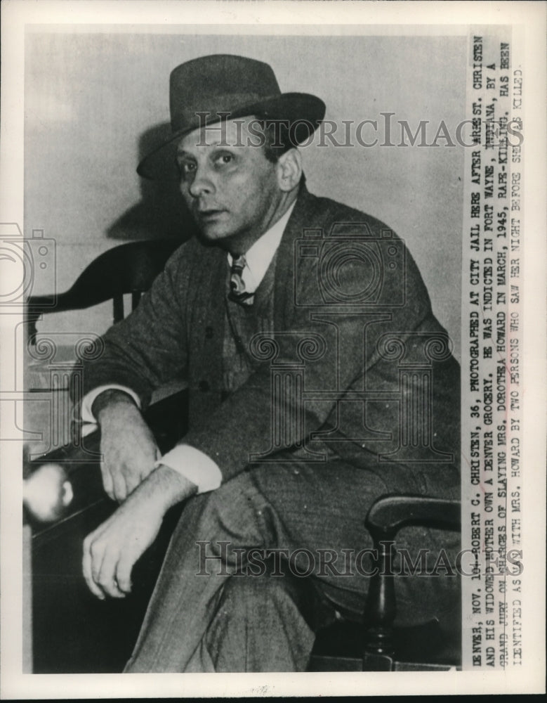 Load image into Gallery viewer, 1948 Press Photo Robert Christen at Denver City Jail Indicted for Murder
