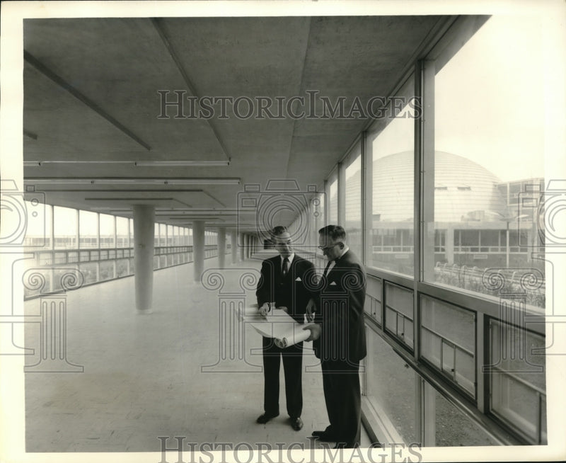 Load image into Gallery viewer, 1956 Press Photo Dr Gerald Hamill &amp; Dr Alfred Kraft hospital administrators
