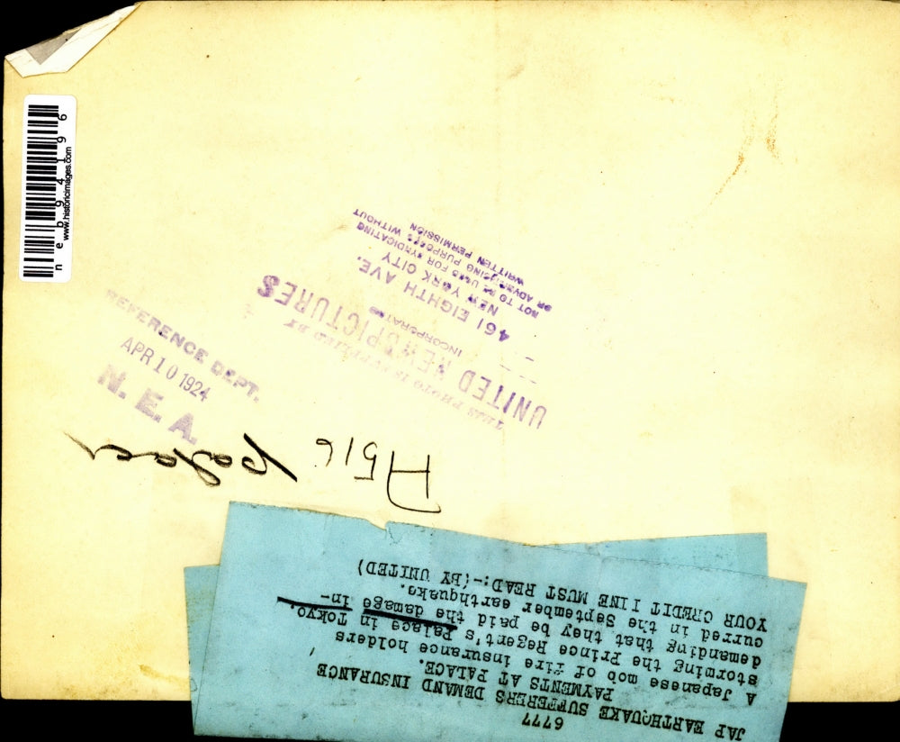 1924 Press Photo Japanese mob of protestors at Palace in Toyko