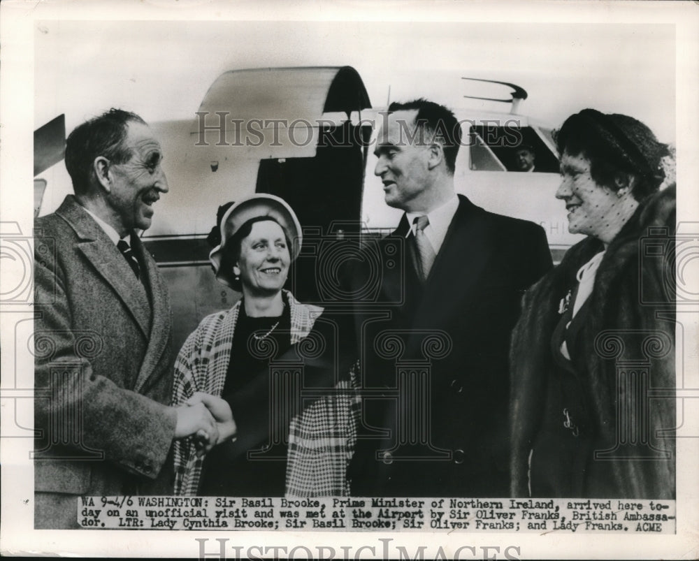 1950 Press Photo Sir Basil Brooke Prime Minister Northern Ireland Oliver Franks- Historic Images