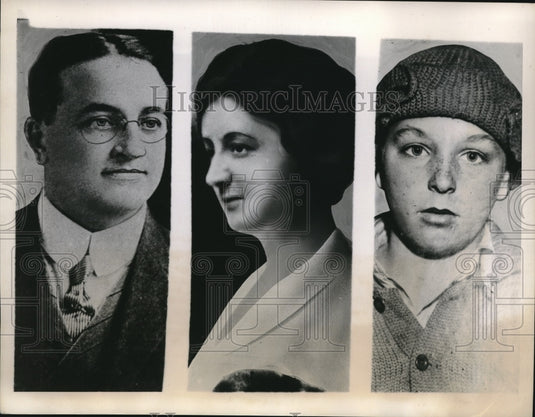 1934 Press Photo Bobley Wood, and wife and son Killed- Historic Images