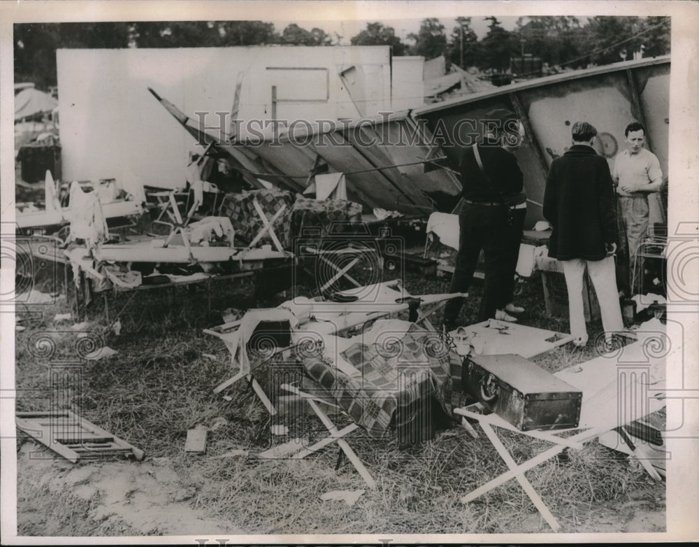 1936 Press Photo storm blows down Trenton NJ. circus tent. 2 dead ,70 injured