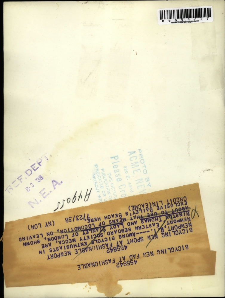 1938 Press Photo Winston Thomas, Lady Stanley of London