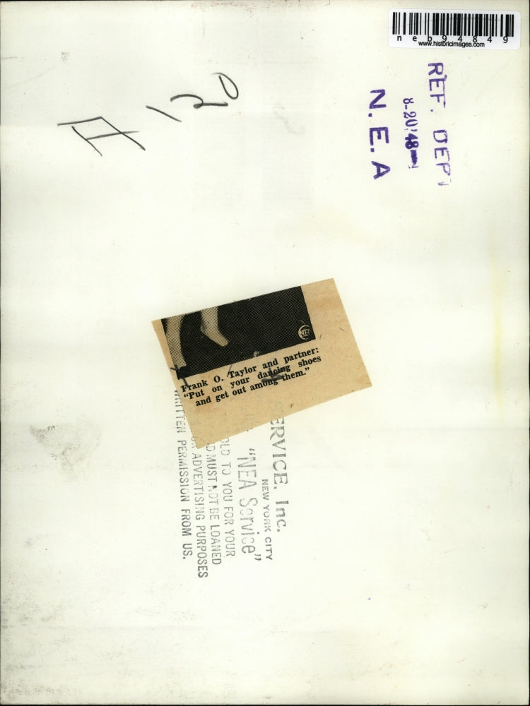 1948 Press Photo Frank O. Taylor with Partner Dancing