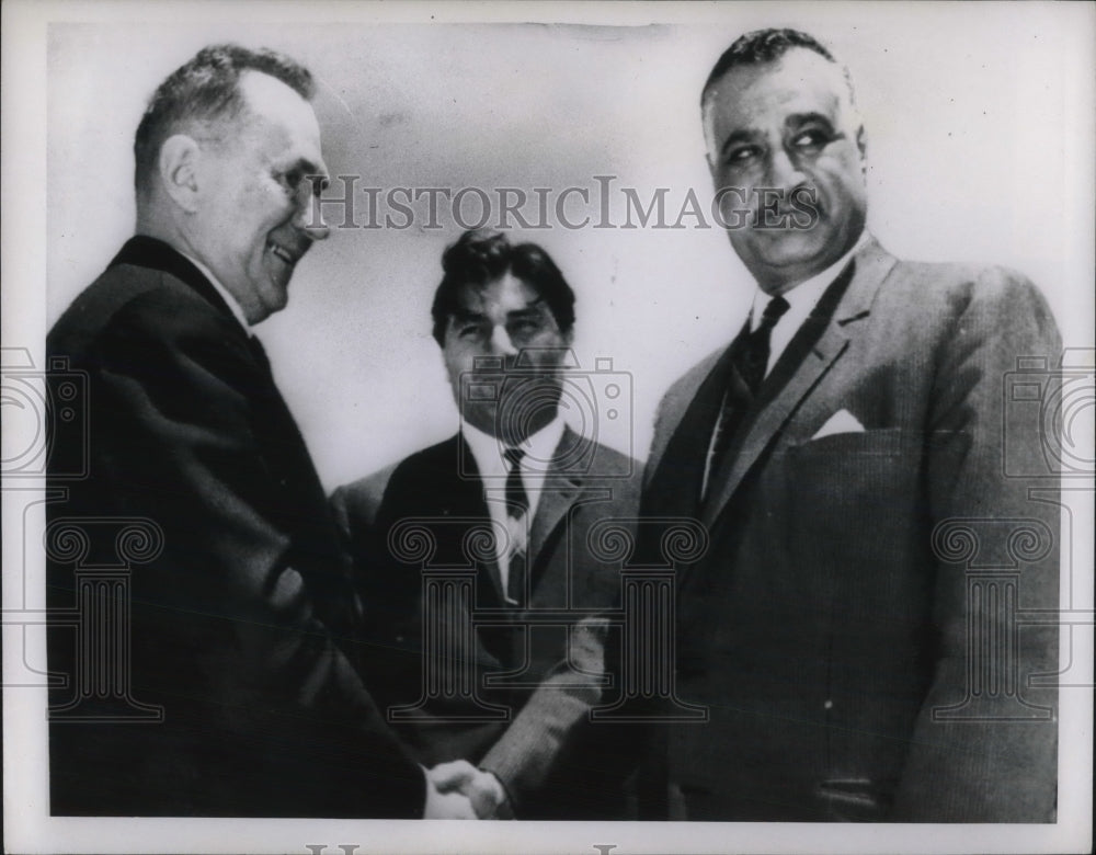 1967 Press Photo Soviet Premier Kosygin &amp; Egypt&#39;s President Nasser - neb95301- Historic Images