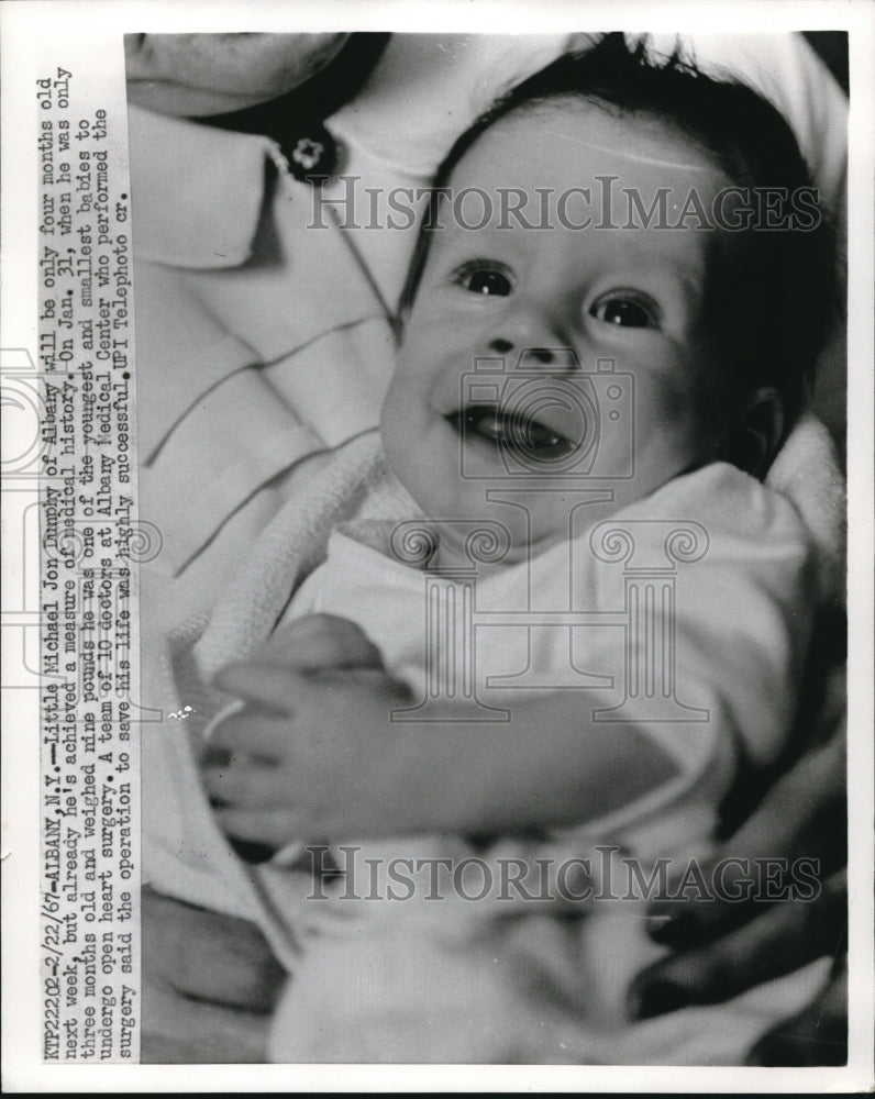 1967 Press Photo Michael Jon Dunphy Baby Who Underwent Heart Surgery- Historic Images