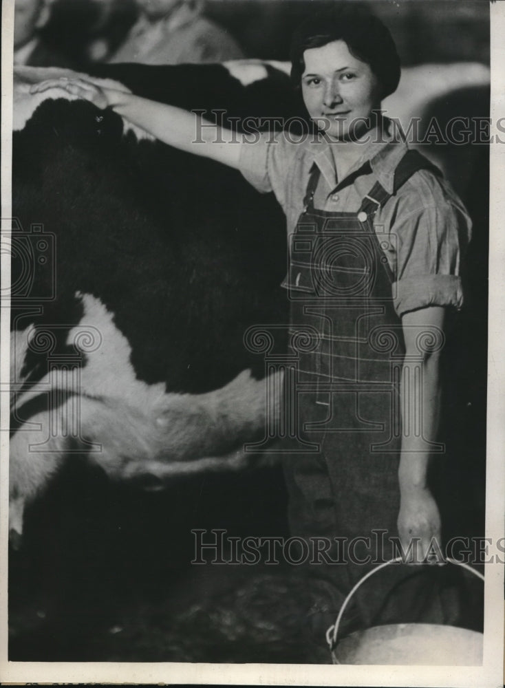 1933 Press Photo Nellie Jo Kencil, 18, won Illinois State Milk Maid Contest- Historic Images