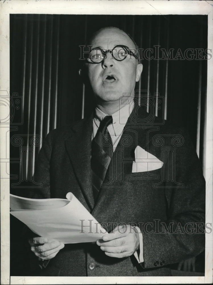 1942 Press Photo Wash.D.C. John A Stephens, US Steel Co spokesman- Historic Images