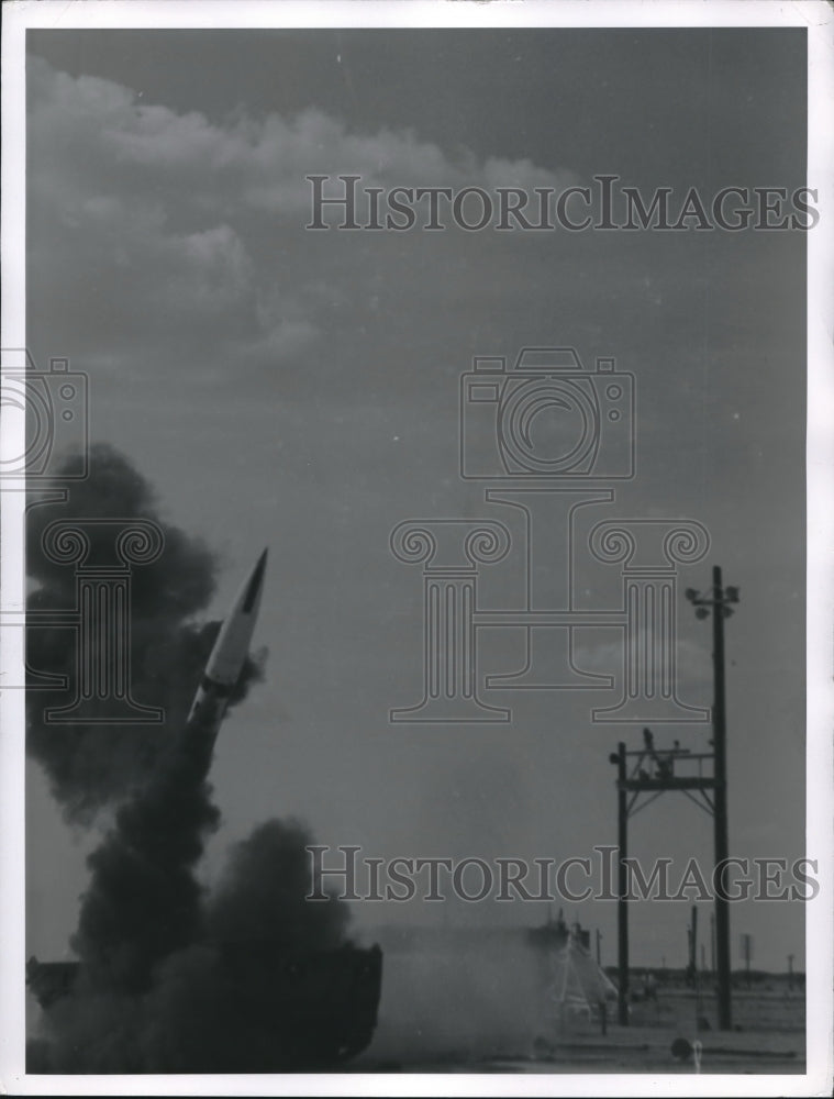 Press Photo A rocket launch from military base- Historic Images