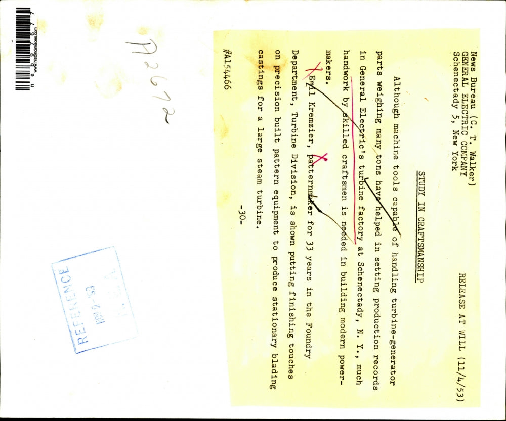 1953 Press Photo GE turbine factory in Schnectady, NY