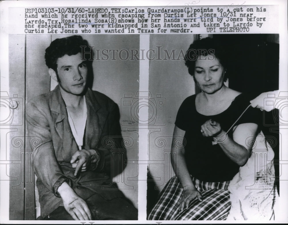 1960 Press Photo Laredo, Tex Carlos Guardaramos after escape from CL Jones- Historic Images