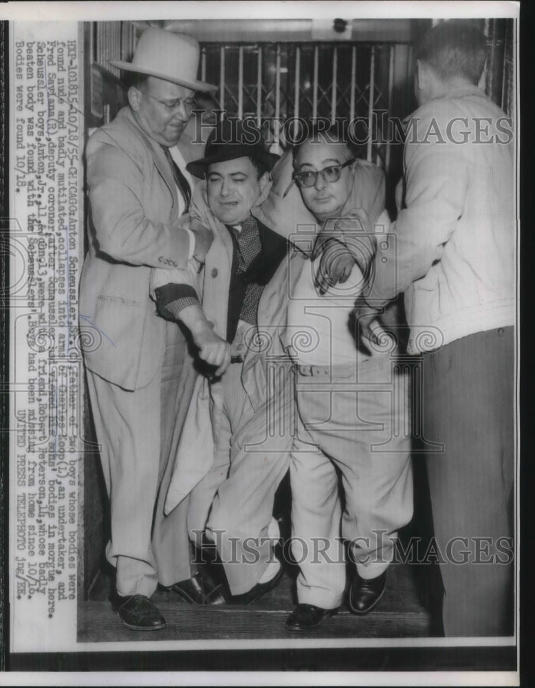 1955 Press Photo Anton Scheussler, Sr., Father of Two Murder Victims- Historic Images