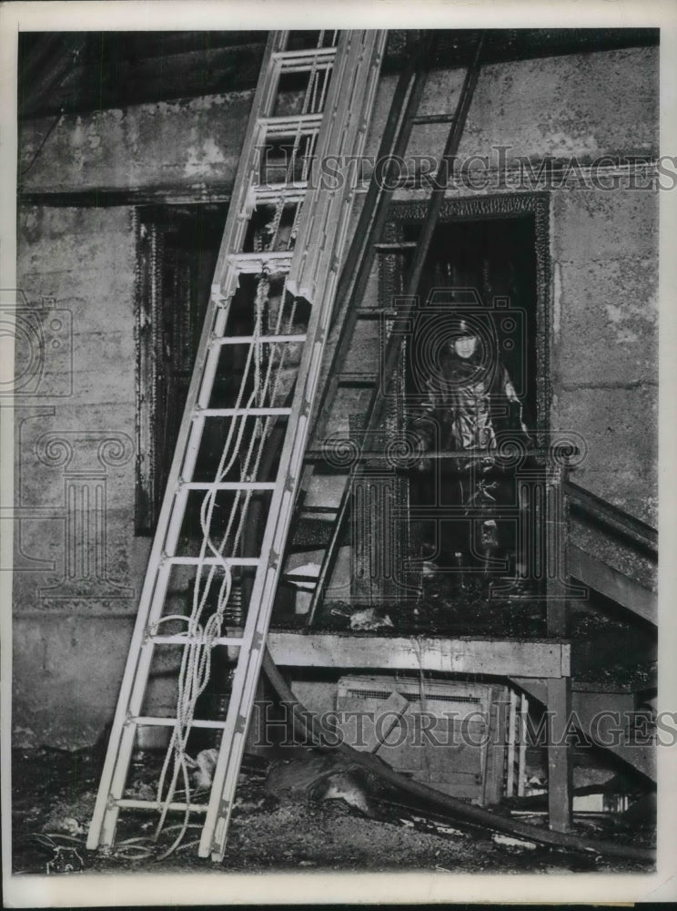 1947 Press Photo Harvey Illinois Fire Burned Down Home Of Lula Hoover