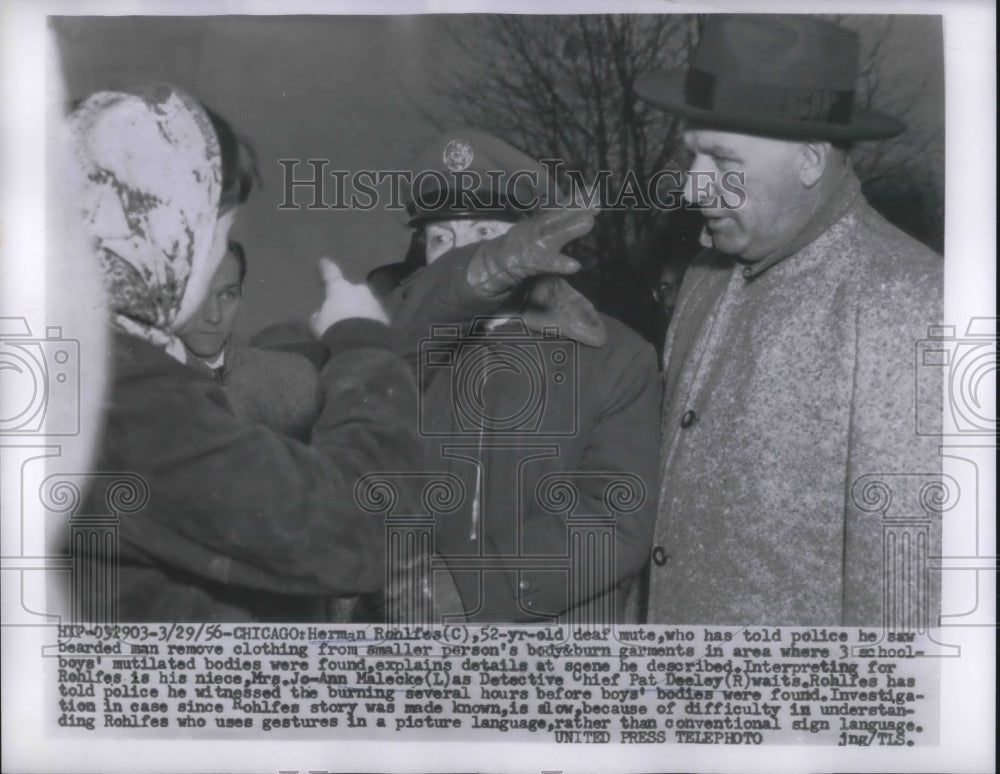 1956 Press Photo Deaf and Mute witness Herman Rohlfes - neb98450