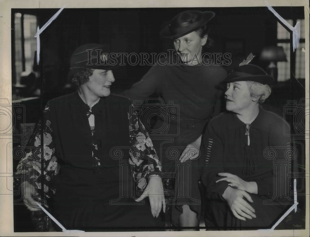 1936 Press Photo Florence Kaas Gene Stoner Florence Griffin Committee Members- Historic Images