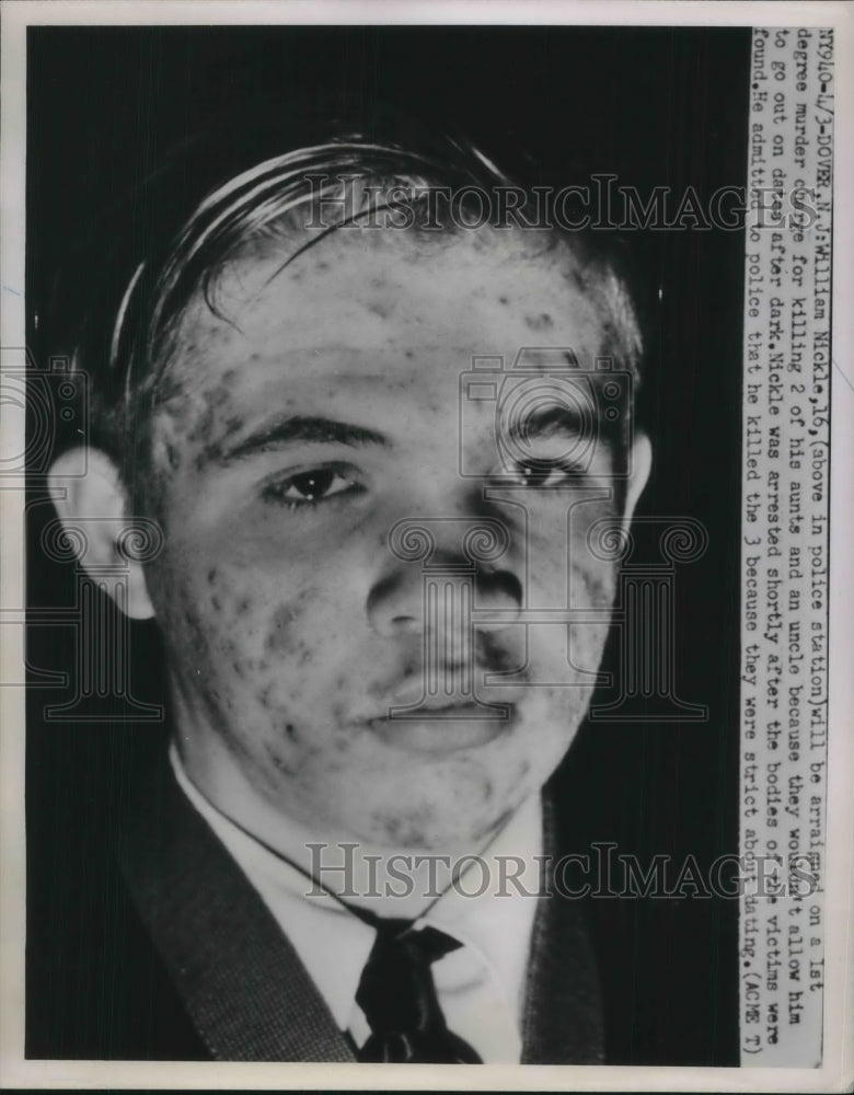 1951 Press Photo William Nickle Murdered Three People Arrest