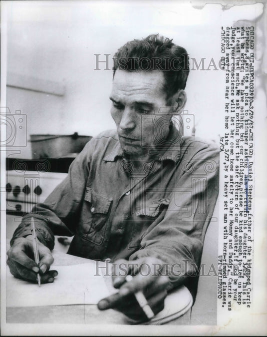 1967 Press Photo Chicago, Daniel Stephens, daughter has been kidnapped