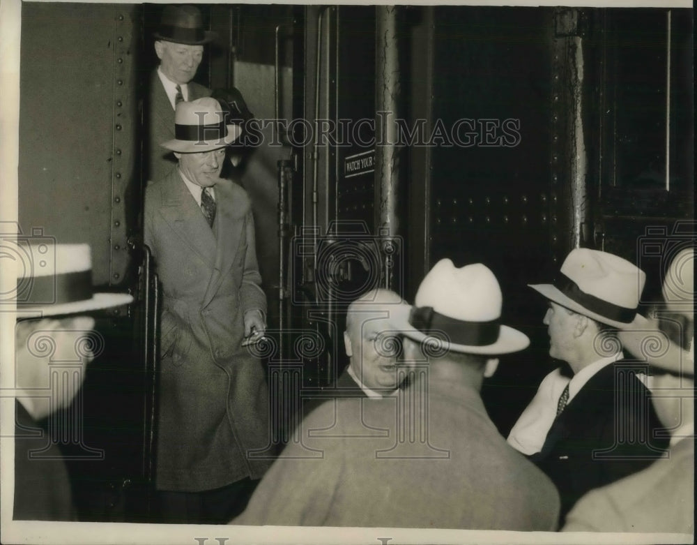 1932 Press Photo Mayor James J Walker Detroit Meeting- Historic Images