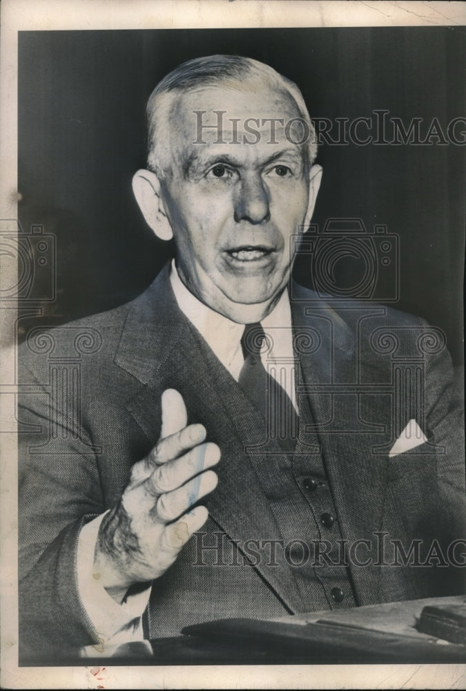 1949 Press Photo Secretary of State Army Chief of Staff General George Marshall- Historic Images