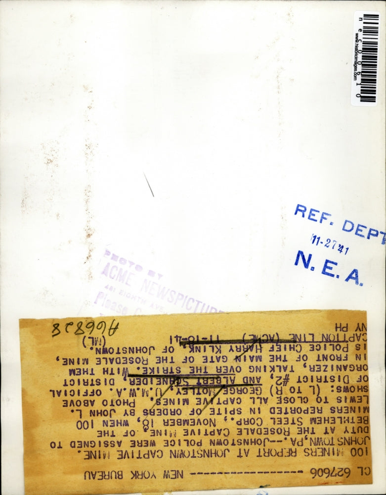 1941 Press Photo 100 Miners Report at Johnstown Captive Mine in Johnstown, PA