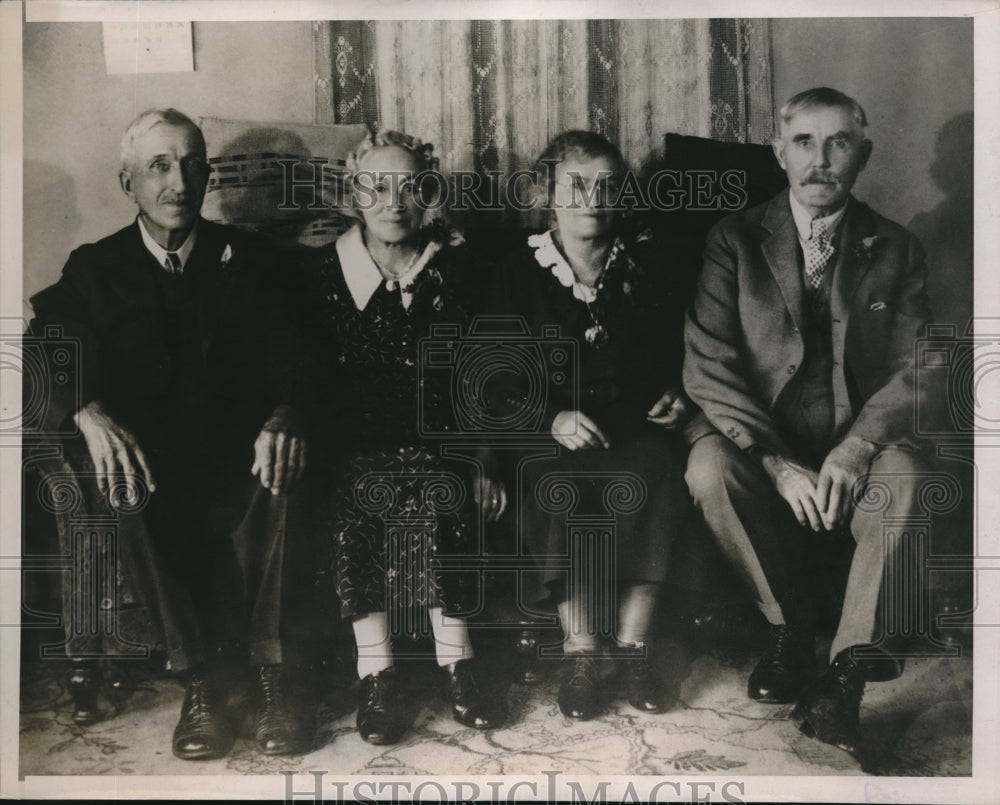 1935 Press Photo Double Wedding Quartet Bolden Wedding, Mr. and Mrs. Oren Munson- Historic Images