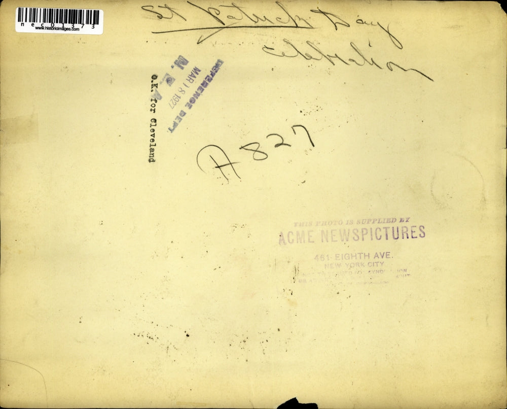 1927 Press Photo St. patrick day Celebration