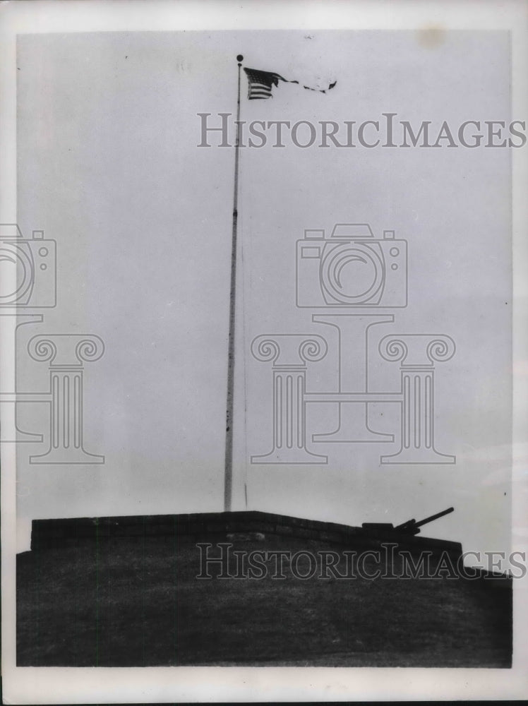 1957 Press Photo Fort Buchner in Okinawa, Japan after Typhoon Faye- Historic Images