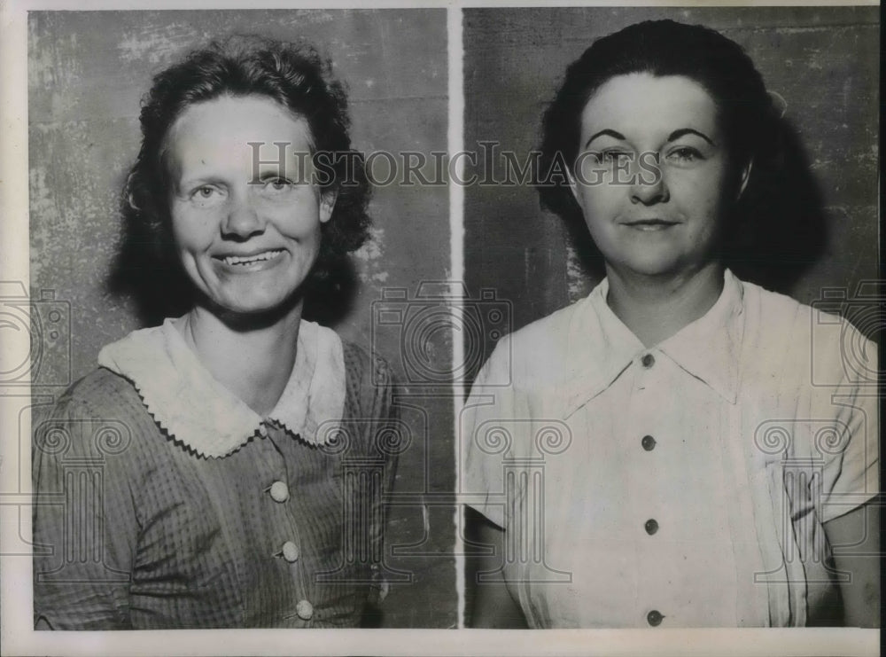 1938 Press Photo Fairfield, Ill Mrs Jean Brooks,Mrs Beulah Honeycutt. murderers