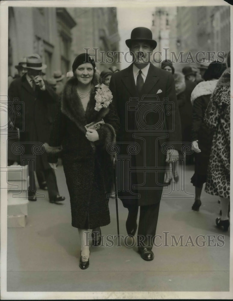 1931 Press Photo NYC, former police comm. Grover Whalen &amp; wife on fifth Ave- Historic Images