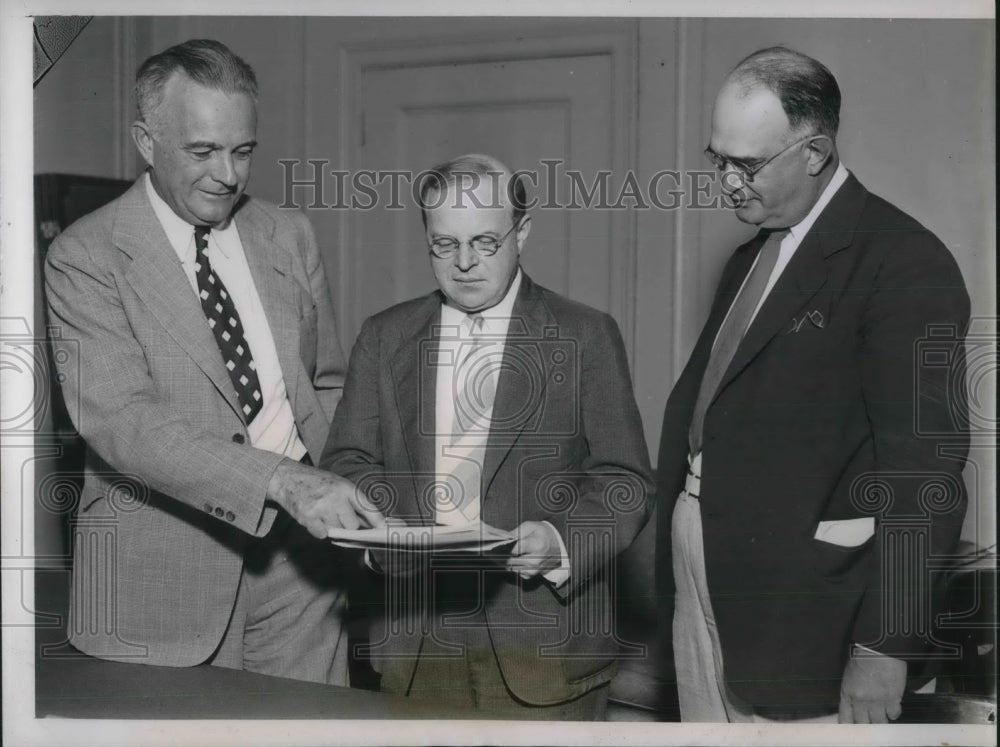 1938 Press Photo Chicago,OS Beyer, Wm Leiserson, GA Cook, Natl Mediation Board- Historic Images