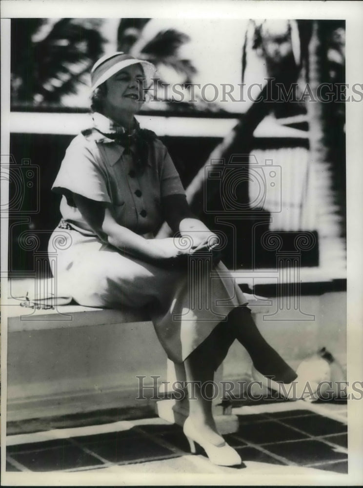 1934 Press Photo Mrs Perry E Worst, Buffalo, NY society leader in Miami, Fla.