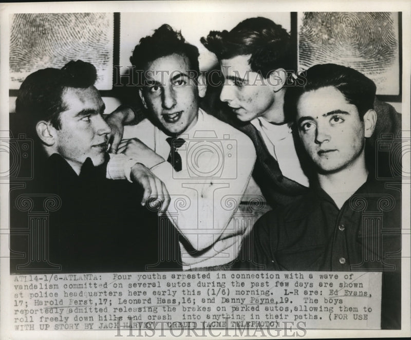 Load image into Gallery viewer, 1948 Press Photo Atlanta, Ga Vandalism charges, Ed Evans, H Ferst,L Hass,Payne

