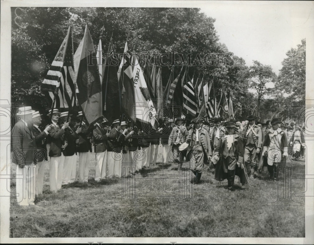 1935 Press Photo British Evacuation Valley Forge Reenactment - Historic Images