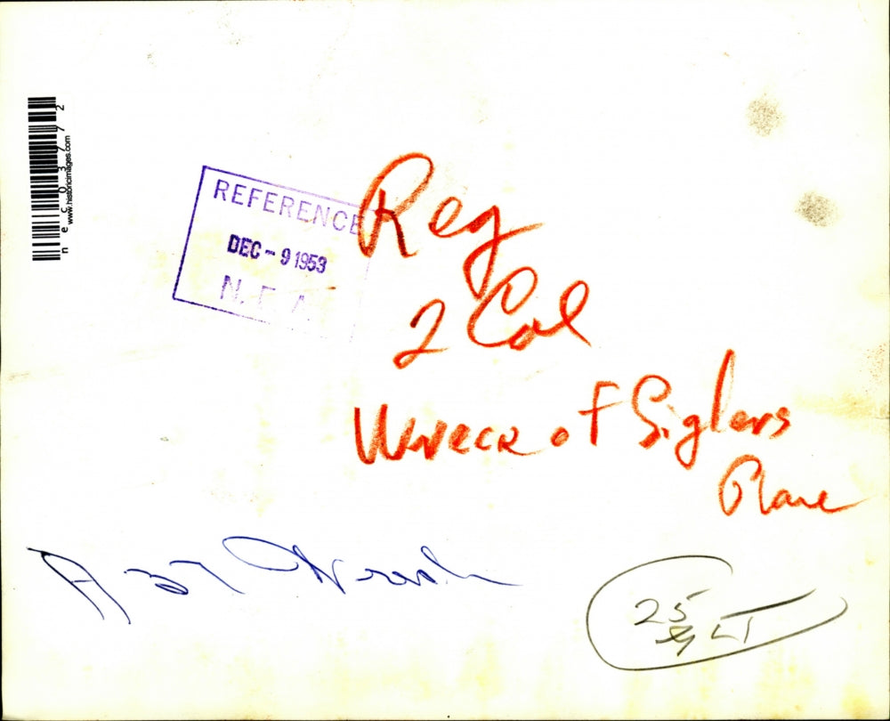 1953 Press Photo Wreckage Of Governor Kim Siegler's Plane After Crash