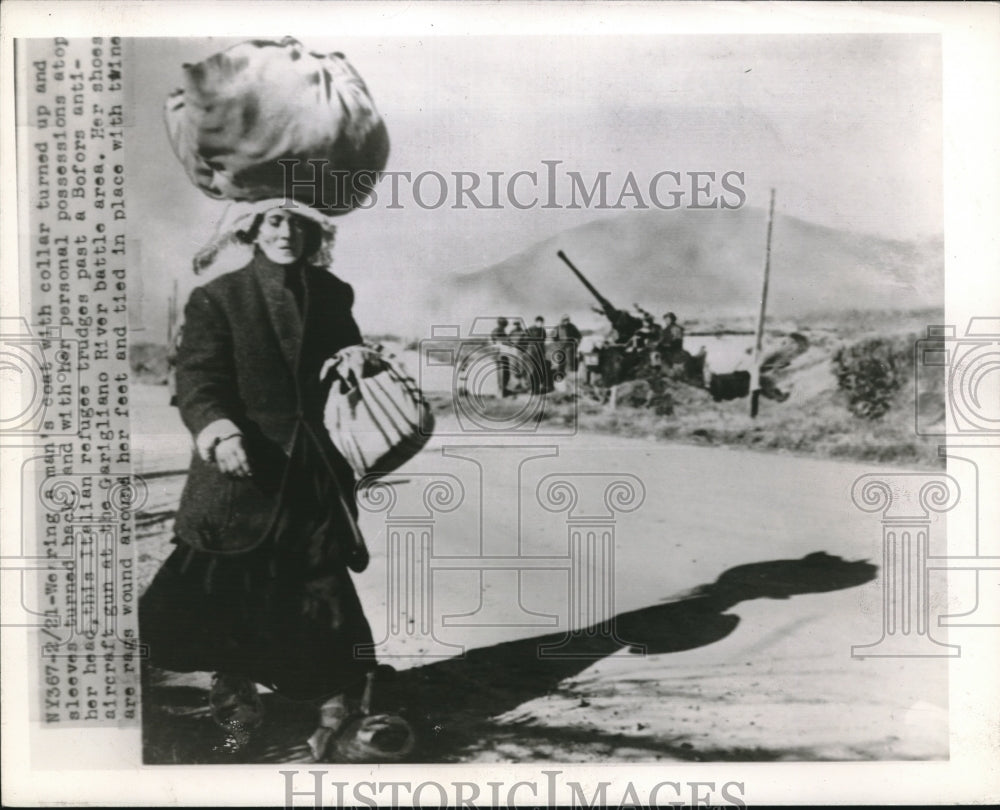 Press Photo Wearing A Man's Coat With Collar Turned Up & Sleeves Turned Back