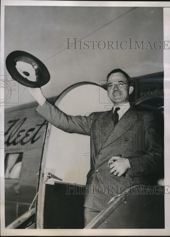 1939 Press Photo Stephen Chadwick American Legion Eastern Airlines Plane - Historic Images